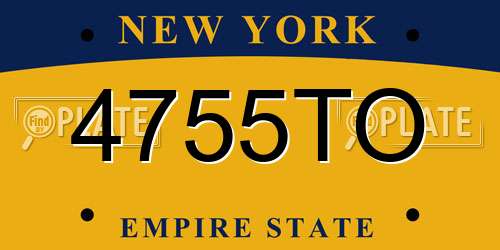 4755TO New York License Plate