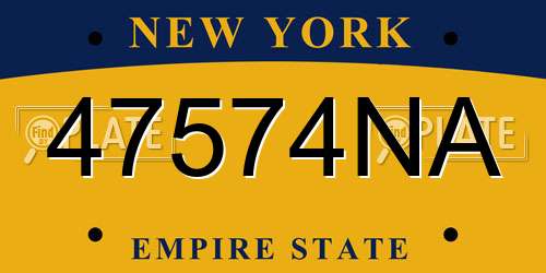 47574NA New York License Plate