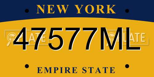 47577ML New York License Plate