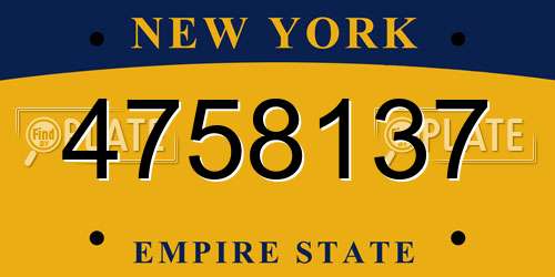 4758137 New York License Plate