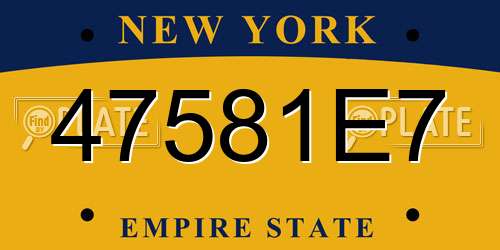 47581E7 New York License Plate