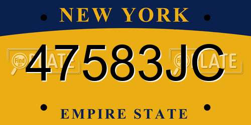 47583JC New York License Plate