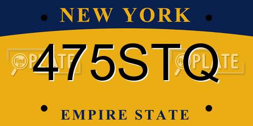 475STQ New York License Plate