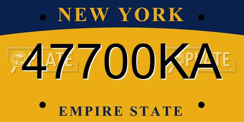 47700KA New York License Plate