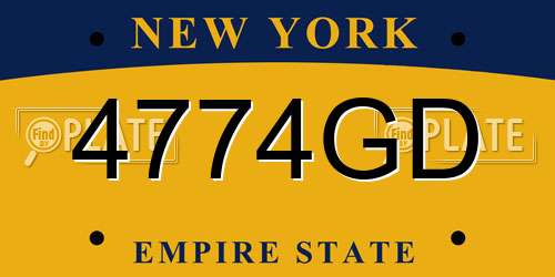4774GD New York License Plate