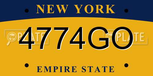 4774GO New York License Plate