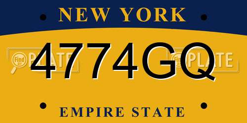 4774GQ New York License Plate