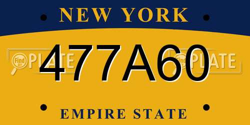 477A60 New York License Plate