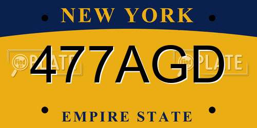 477AGD New York License Plate