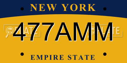 477AMM New York License Plate