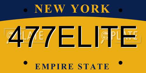 477ELITE New York License Plate