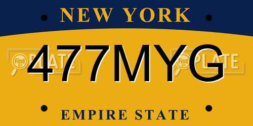 477MYG New York License Plate