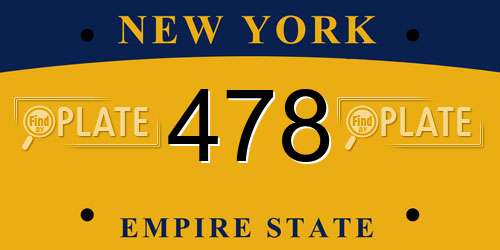 478 New York License Plate