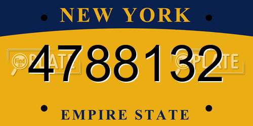 4788132 New York License Plate