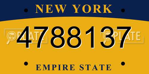 4788137 New York License Plate