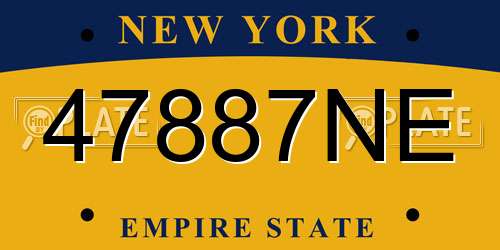47887NE New York License Plate