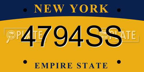 4794SS New York License Plate