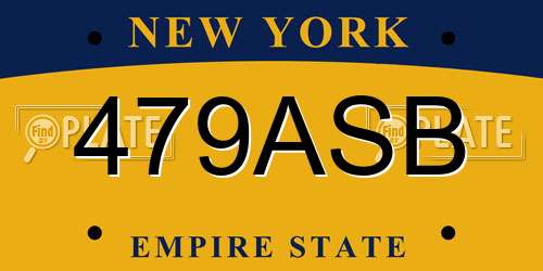 479ASB New York License Plate