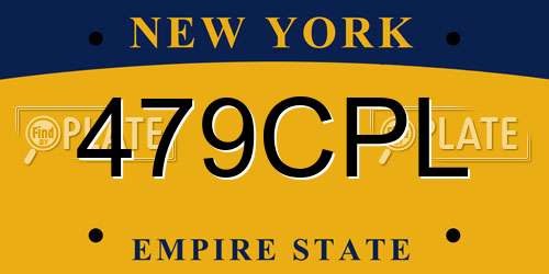 479CPL New York License Plate