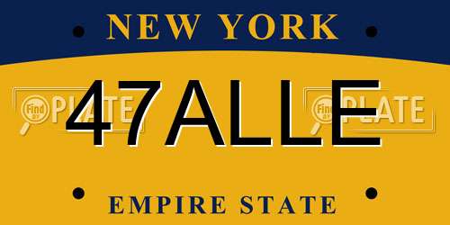 47ALLE New York License Plate