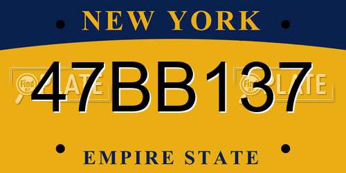 47BB137 New York License Plate