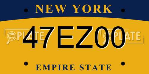 47EZ00 New York License Plate