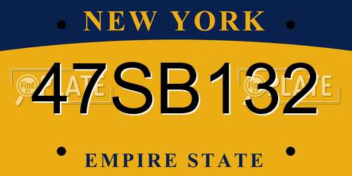 47SB132 New York License Plate