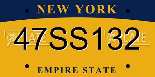 47SS132 New York License Plate