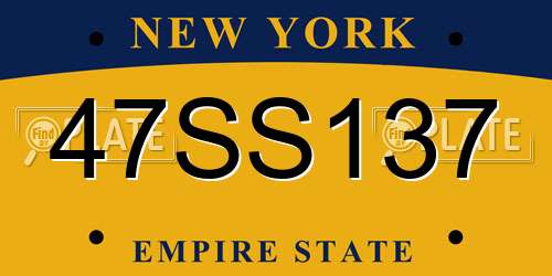 47SS137 New York License Plate