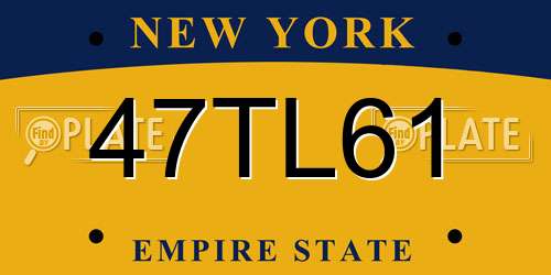 47TL61 New York License Plate