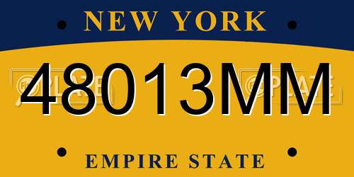 48013MM New York License Plate