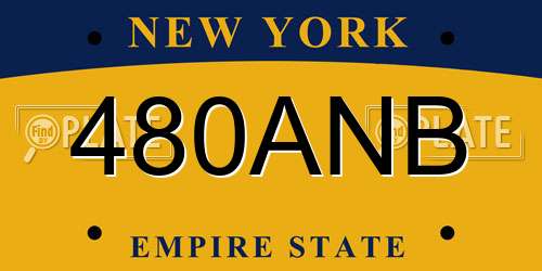 480ANB New York License Plate