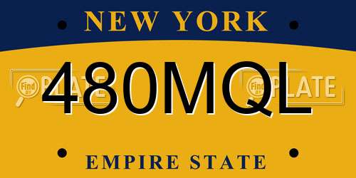 480MQL New York License Plate