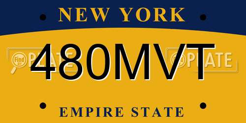 480MVT New York License Plate