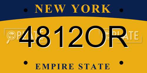 4812OR New York License Plate