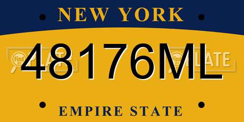 48176ML New York License Plate