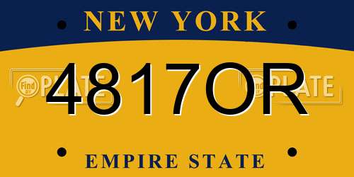 4817OR New York License Plate