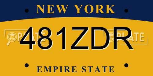 481ZDR New York License Plate