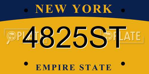 4825ST New York License Plate