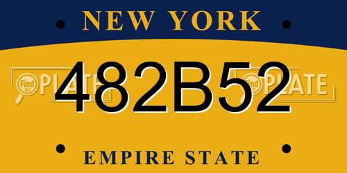 482B52 New York License Plate
