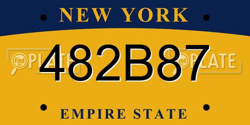 482B87 New York License Plate