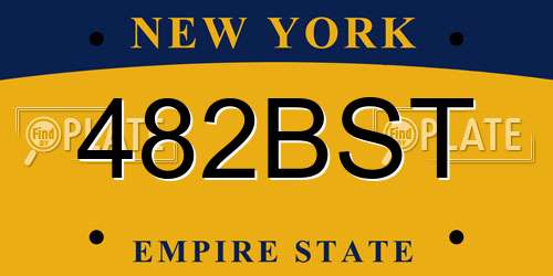 482BST New York License Plate