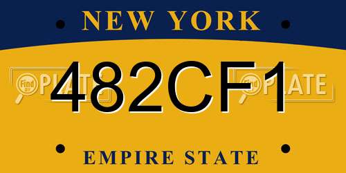 482CF1 New York License Plate