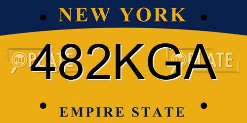 482KGA New York License Plate