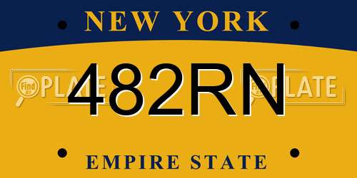 482RN New York License Plate