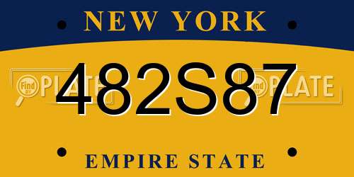 482S87 New York License Plate