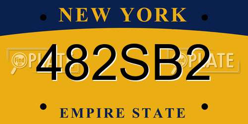 482SB2 New York License Plate
