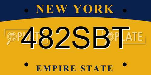 482SBT New York License Plate