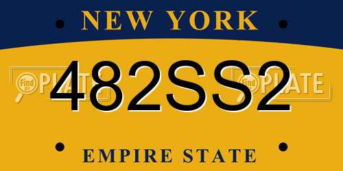 482SS2 New York License Plate