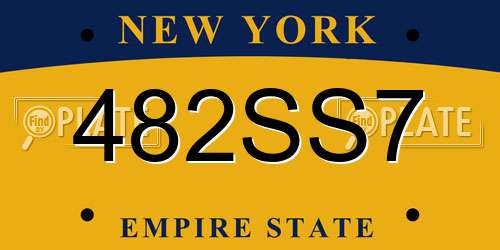 482SS7 New York License Plate